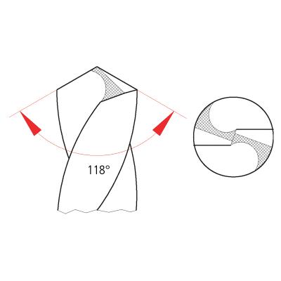 Twist drill HSS with Morse taper • DIN345N.  • Tip angle 118 °